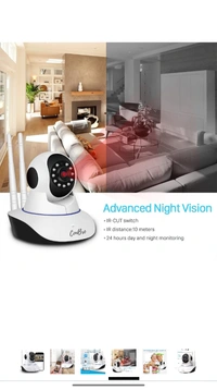 Conbre MultipleXR2 Pro {Upgraded} HD Smart WiFi Wireless IP CCTV Security Camera | Night Vision | 2-Way Audio | Support 64 GB Micro SD Card 