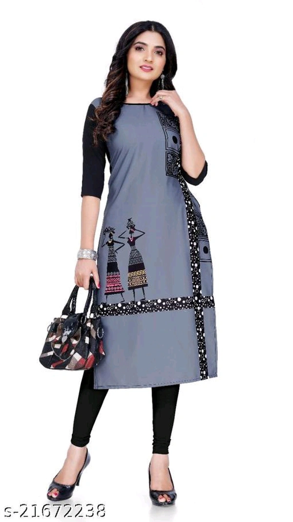 Trendy Drishya KurtisName: Trendy Drishya KurtisFabric: CrepeSleeve Length: Three-Quarter SleevesPattern: PrintedCombo of: SingleSizes:XL, L, XXL, MCountry of Origin: India - Gray, Xl