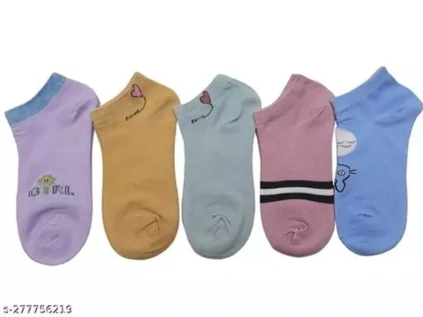 Set Of 5 Cotton Socks For Women And Girls 
