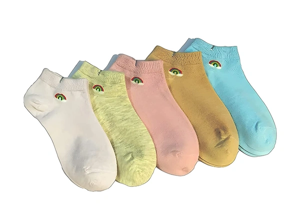 Set Of 5 Cotton Socks For Women And Girls 
