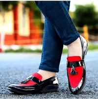 Vishu 4U party wear LoaferName: Vishu 4U party wear LoaferMaterial: SyntheticSole Material: PvcFastening: Slip OnPattern: SolidToe Shape: Round ToeNet Quantity (N): 1Sizes: IND-6, IND-7, IND-8, IND-9, IND-10Country of Origin: India - Black, 7