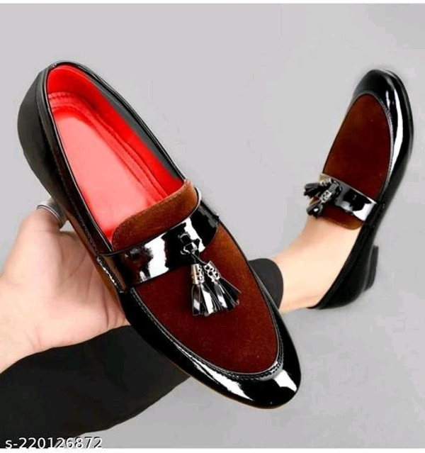 Vishu 4U party wear LoaferName: Vishu 4U party wear LoaferMaterial: SyntheticSole Material: PvcFastening: Slip OnPattern: SolidToe Shape: Round ToeNet Quantity (N): 1Sizes: IND-6, IND-7, IND-8, IND-9, IND-10Country of Origin: India - Brown, 9