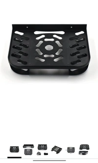 Gambit Home Wall Shelf TV Set Top Box / DTH Stand with Double Remote Holder (Black) - Black
