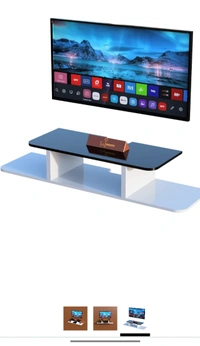 WooDinto Engineered Wood Wall Mount TV Unit/Wall Set Top Box Stand/TV Cabinet/Tv Entertainment Unit || 24 x 8 x 6 Inches (Black & White) - Black