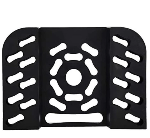 Plastic Set Top Box Stand With Double Remote Holder  - Black