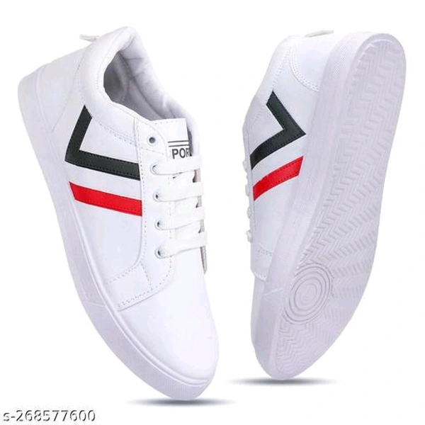 Men's Sneakers 108 Casual White ShoesName: Men's Sneakers 108 Casual White ShoesMaterial: Syntethic LeatherSole Material: PvcFastening & Back Detail: Lace-UpSizes:IND-6, IND-7, IND-8, IND-9, IND-10Men's Sneakers Casual 108 White ShoesCountry of Origin: India - White, 8