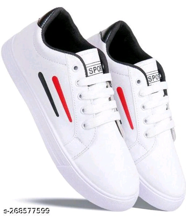 Men's Sneakers 108 Casual White ShoesName: Men's Sneakers 108 Casual White ShoesMaterial: Syntethic LeatherSole Material: PvcFastening & Back Detail: Lace-UpSizes:IND-6, IND-7, IND-8, IND-9, IND-10Men's Sneakers Casual 108 White ShoesCountry of Origin: India - White, 8