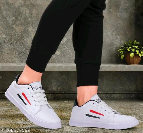 Men's Sneakers 108 Casual White ShoesName: Men's Sneakers 108 Casual White ShoesMaterial: Syntethic LeatherSole Material: PvcFastening & Back Detail: Lace-UpSizes:IND-6, IND-7, IND-8, IND-9, IND-10Men's Sneakers Casual 108 White ShoesCountry of Origin: India - White, 8