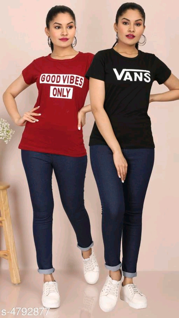 Catalog Name:*Diva Voguish Cotton Printed Women's T-Shirts Combo Vol 16*Fabric: CottonSleeve Length: Short SleevesPattern: PrintedNet Quantity (N): 2Sizes:S, M, L, XL, XXL, XXXLDispatch: 2 Days*Proof of Safe Delivery! Click to know on Safety Standards of Delivery Partners- https://ltl.sh/y_nZrAV3 - Xl, Black