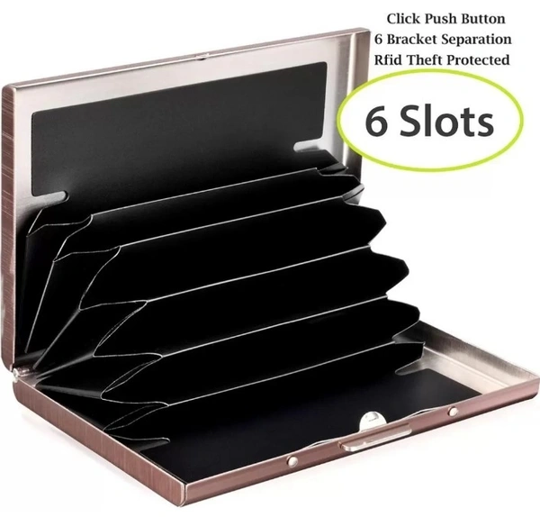 Stillness Still Metal Card Holder For Men And Women 6 Card Holder