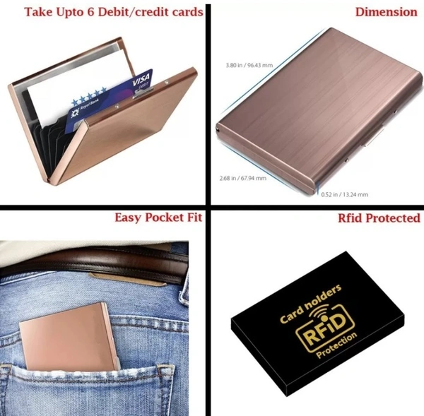 Stillness Still Metal Card Holder For Men And Women 6 Card Holder