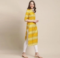 Summer Sale    Women Printed Kurta (Yellow)