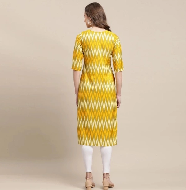Summer Sale    Women Printed Kurta (Yellow)