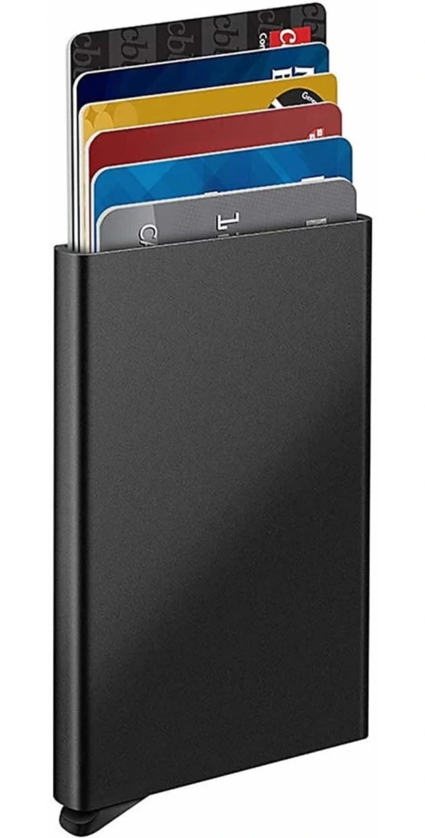 Black Automatic Pop Up Slim Card Holder