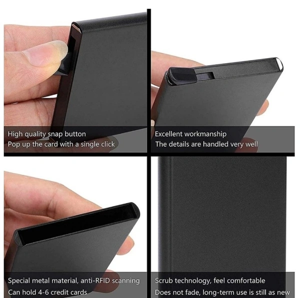 Black Automatic Pop Up Slim Card Holder