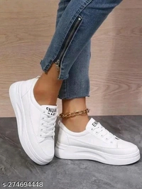 Latest Colourful Girls Casual Sneakers/Sport Shoes For Women's & GirlsName: Latest Colourful Girls Casual Sneakers/Sport Shoes For Women's & GirlsMaterial: SyntheticSole Material: PvcPattern: SolidFastening & Back Detail: Lace-UpNet Quantity (N): 1Anshit Footwear Presents to You Elegant and Quality Footwear for Men Made Of Best Quality Material Which Is Durable and Comfortable to W - White, 3
