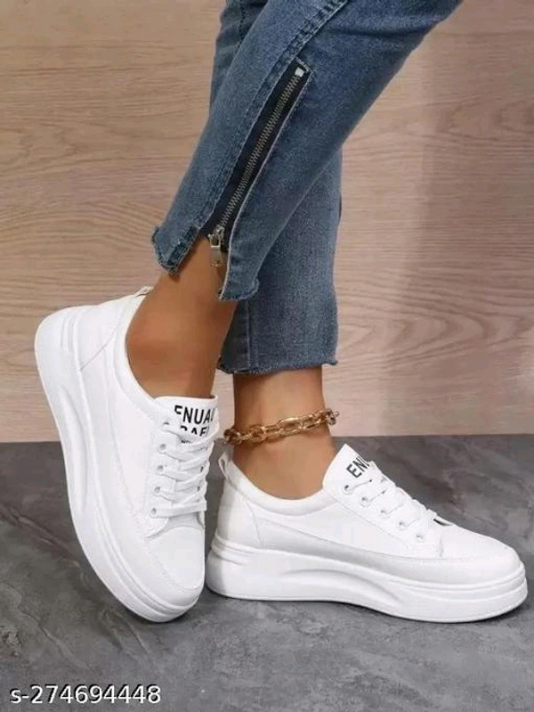 Latest Colourful Girls Casual Sneakers/Sport Shoes For Women's & GirlsName: Latest Colourful Girls Casual Sneakers/Sport Shoes For Women's & GirlsMaterial: SyntheticSole Material: PvcPattern: SolidFastening & Back Detail: Lace-UpNet Quantity (N): 1Anshit Footwear Presents to You Elegant and Quality Footwear for Men Made Of Best Quality Material Which Is Durable and Comfortable to W - White, 3