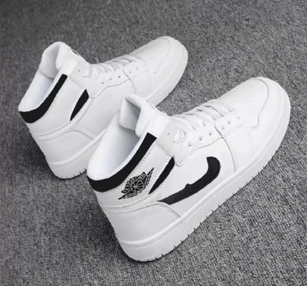 Latest High Neck Sneaker For Men (White) - White, All Size Are Available