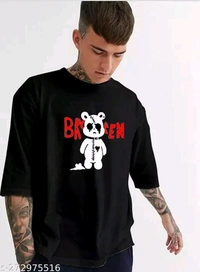 Urbane Modern Men TshirtsName: Urbane Modern Men TshirtsFabric: CottonSleeve Length: Short SleevesPattern: PrintedNet Quantity (N): 1Sizes:M (Chest Size: 40 in, Length Size: 27 in) L (Chest Size: 42 in, Length Size: 28 in) XL (Chest Size: 44 in, Length Size: 29 in) Men's Black off shoulder drop oversized printed t shirtCountry of Origin: India - Black, L