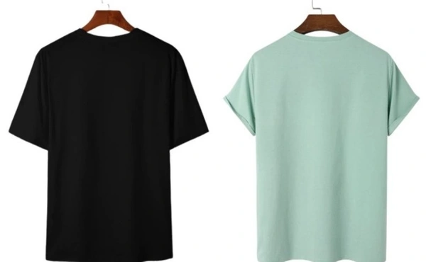 Men Printed T Shirt Pack Of 2 ( Black And Blue ) - M  L   XL