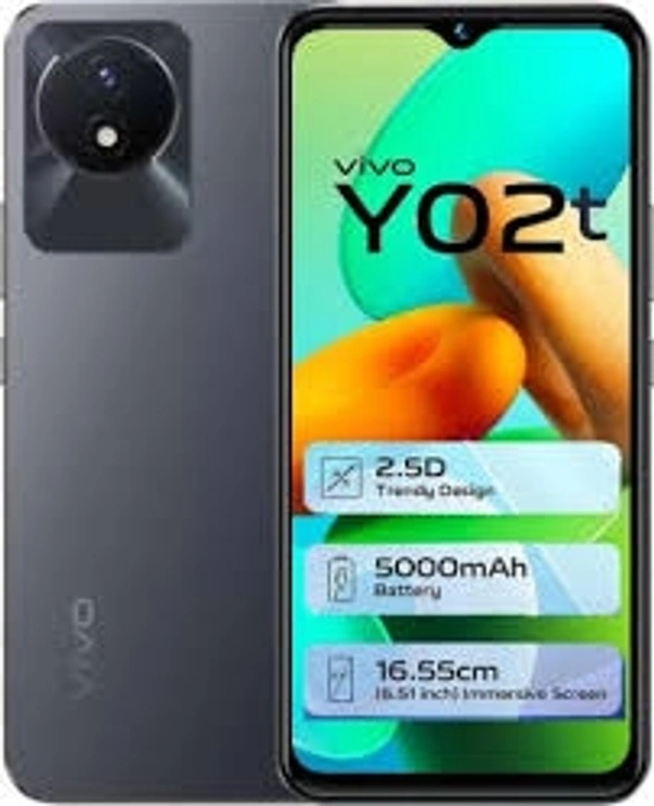 Vivo Y02T	GSM / HSPA / LTE2G bands	GSM 850 / 900 / 1800 / 1900 - SIM 1 & SIM 23G bands	HSDPA 850 / 900 / 21004G bands	1, 3, 5, 8, 40Speed	HSPA, LTELAUNCHAnnounced	2022, November 29Status	Available. Released 2022, November 29BODYDimensions	164 x 75.6 x 8.5 mm (6.46 x 2.98 x 0.33 in)Weight	186 g (6.56 oz)Build	Glass front, plastic back, plastic frameSIM	Dual SIM (Nano-SIM, dual stand - Blue, 4/64gb