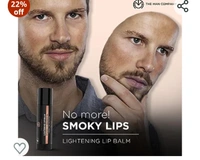 The Man Company Lightening Lip Balm for Dry, Chapped, Dark and Smoky Lips - 4gm | Moisturizes, Nourishes & Soften Lips with the power of Vitamin E, Coconut & Olive Oil - Black