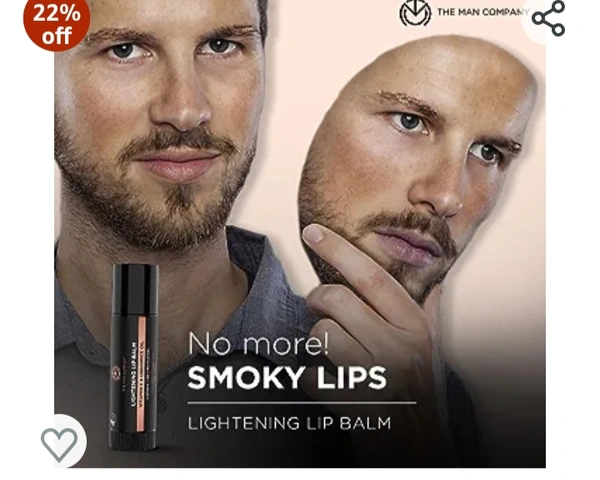 The Man Company Lightening Lip Balm for Dry, Chapped, Dark and Smoky Lips - 4gm | Moisturizes, Nourishes & Soften Lips with the power of Vitamin E, Coconut & Olive Oil - Black