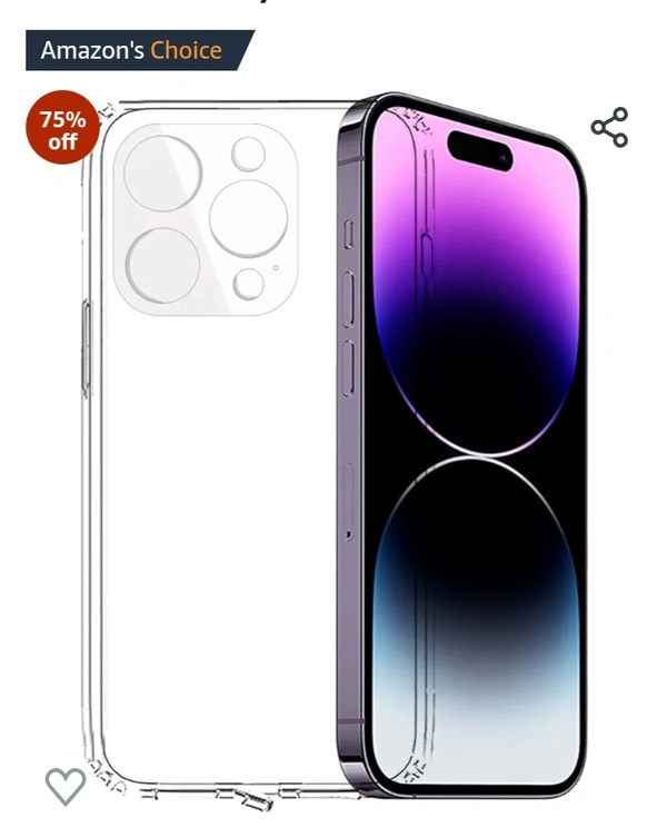  Shockabsorber Tough Lee Back Cover Case for Apple iPhone 14 Pro 6.1 inch (Transparent, Soft, Camera Protection, Shockabsorber - White