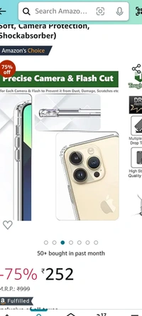  Shockabsorber Tough Lee Back Cover Case for Apple iPhone 14 Pro 6.1 inch (Transparent, Soft, Camera Protection, Shockabsorber - White
