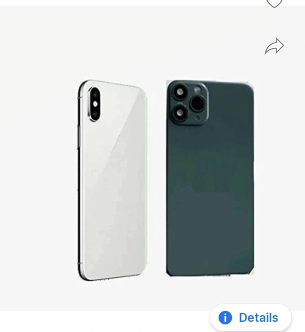 fivme X/XS to 11 Pro converter Back Full Screen Protector with Apple logo Mobile Skin (Green) - Green