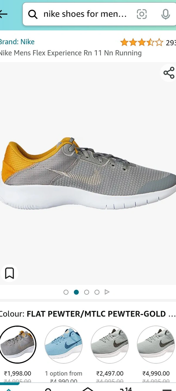 Nike Mens Flex Experience Rn 11 Nn Running - Gray, 9