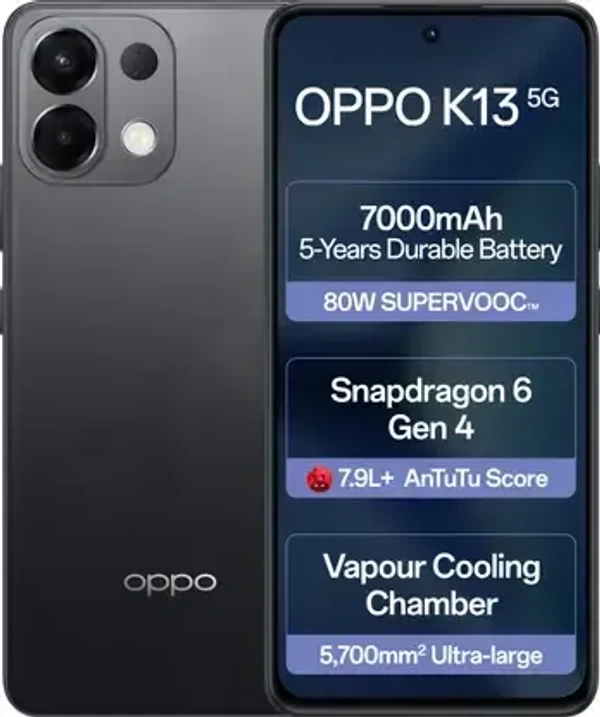 OPPO K13 5G  (Prism Black,)  (8 GB RAM  256 GB STORAGE ) - Prism Black, OPPO K13 5G  (Prism Black,)  (8 GB RAM  256 GB STORAGE )