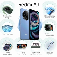 Redmi A3 (Lake Blue, 6 GB RAM, 128 GB Storage) - blue, 6GB-128GB