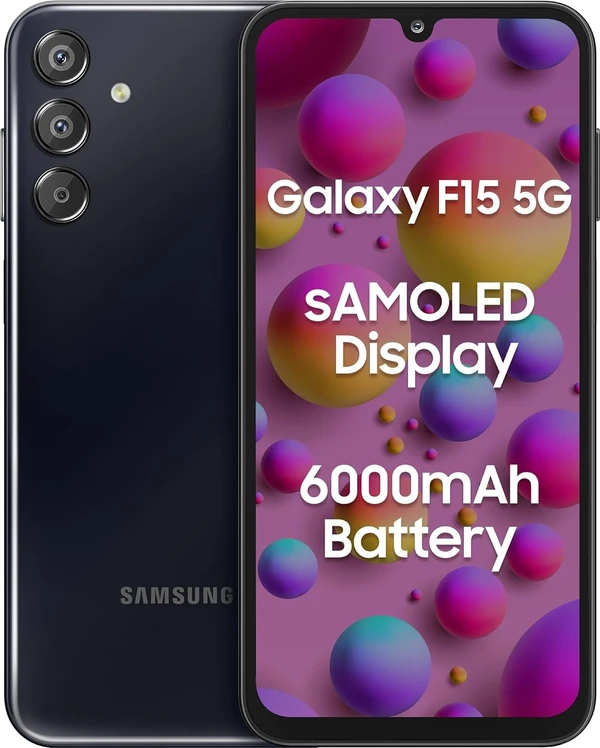 SAMSUNG Galaxy F15 5G 6GB RAM 128GB Storage (Ash Black) - ash black, 6GB-128GB