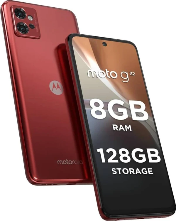 Motorola G32 (satin maroon, 8GB RAM, 128GB Storage) - satin maroon, 8GB-128GB