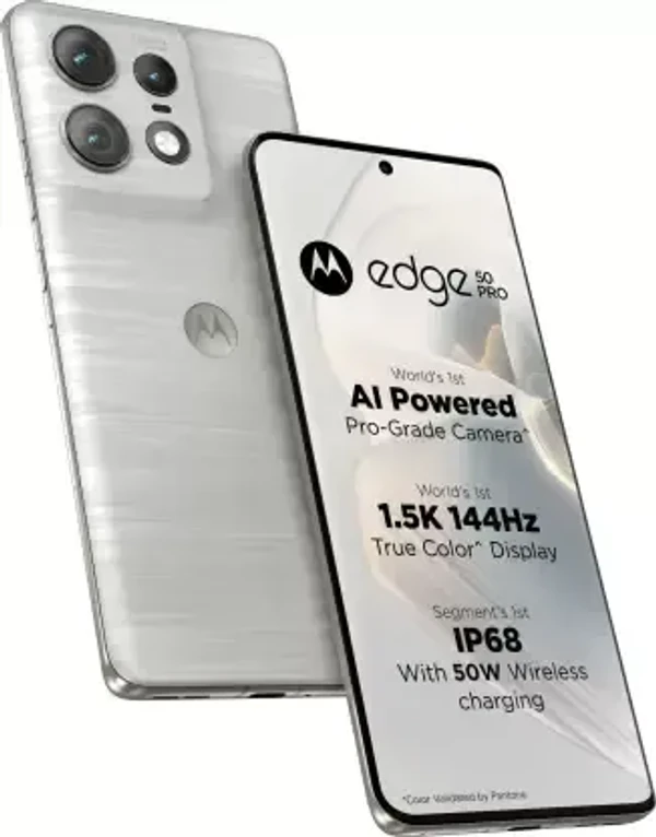 Motorola Edge 50 Pro 5G (silver, 256 GB)  (8 GB RAM) - silver, 8GB-256GB