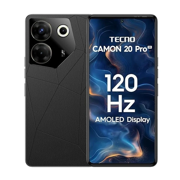 TECNO Camon 20 Pro 5G (Dark Welkin, 8GB RAM,256GB Storage) - Black, 8GB-256GB