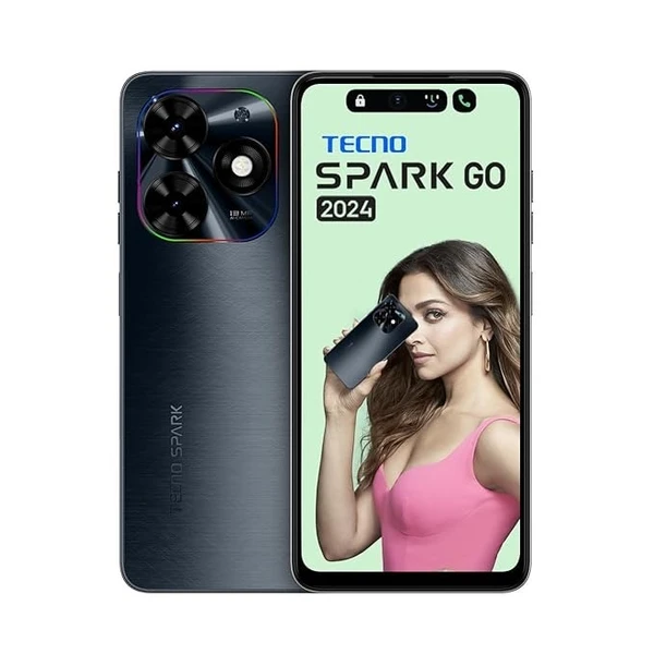 Tecno Spark Go 2024 (black, 128 GB)  (4 GB RAM) - Black, 4GB-128GB