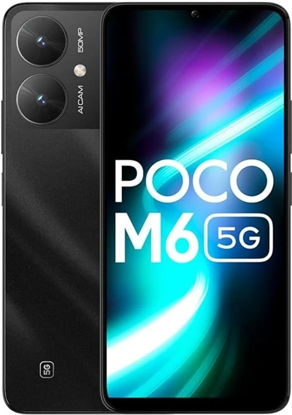 POCO M6 5G (Black, 128 GB)  (4 GB RAM) - Black, 4GB-128GB