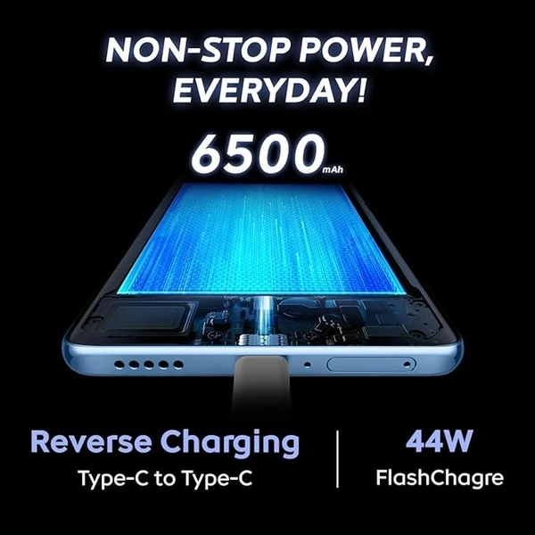 iQOO Z10x 5G (Titanium, 8GB RAM, 256GB Storage) | 6500 mAh Large Capacity Battery | Dimensity 7300 Processor | Military-Grade Durability - Titanium, 8GB-256GB