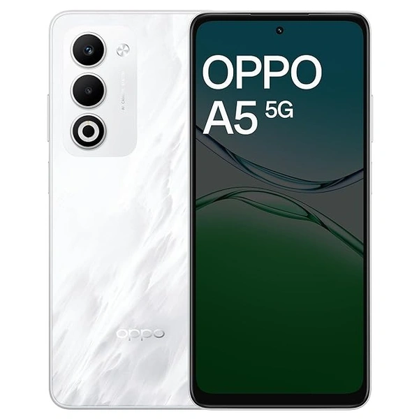 OPPO A5 5G (Mist White, 6GB RAM, 128GB Storage)  - white, 6GB-128GB