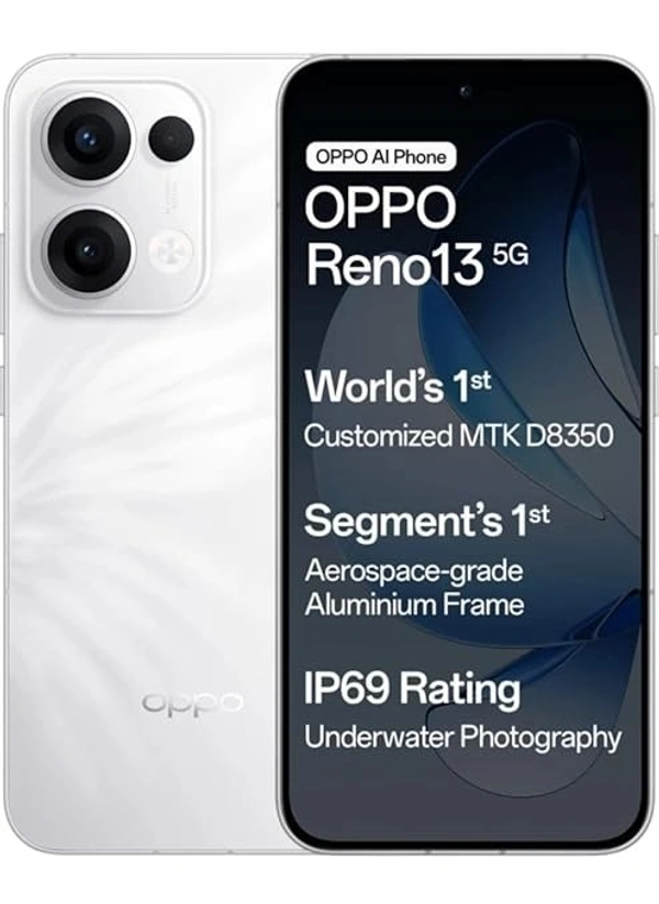 Oppo Reno13 5G (Ivory White, 128 GB) (8 GB RAM) - white, 8GB-128GB