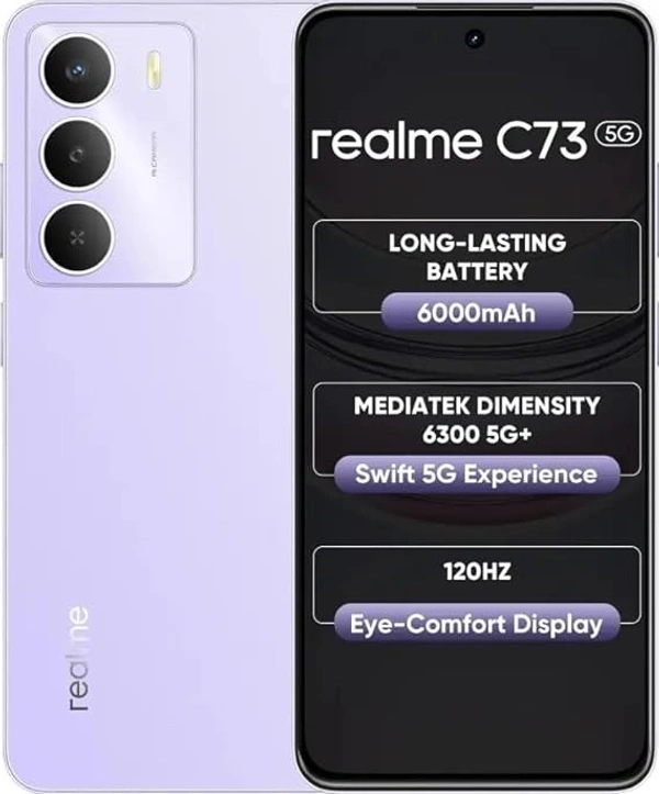 realme C73 5G (Crystal Purple, 128 GB) (4 GB RAM) - Crystal Purple, 4GB-128GB
