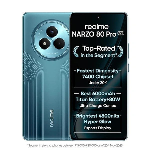 realme NARZO 80 Pro 5G (Racing Green,12GB+256GB) - Racing Green, 12GB-256GB