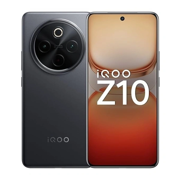 iQOO Z10 5G (black, 8GB RAM, 256GB Storage) | India's Biggest Ever 7300 mAh Battery | Snapdragon 7s Gen 3 Processor | Brightest Quad Curved AMOLED Display in The Segment - Black, 8GB-256GB