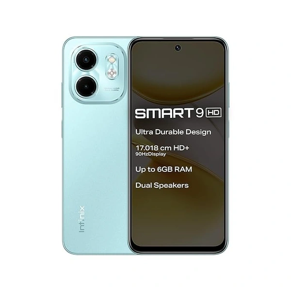 Infinix Smart 9 HD (Mint Green, 3GB RAM, 64GB Storage) | 250K+ Drop Tetss | 90Hz Punch Hole Display | 5000mAh Battery - Mint Green, 3GB-64GB