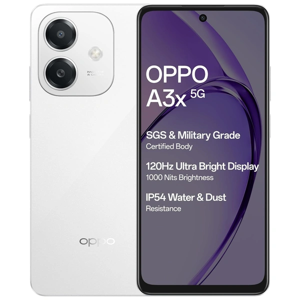 OPPO A3X 5G (white, 4GB RAM, 128GB Storage) - white, 4GB-128GB