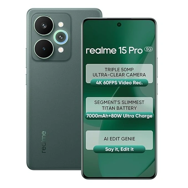 realme 15 Pro 5G (green, 12GB RAM, 512GB Storage) - green, 12GB-512GB