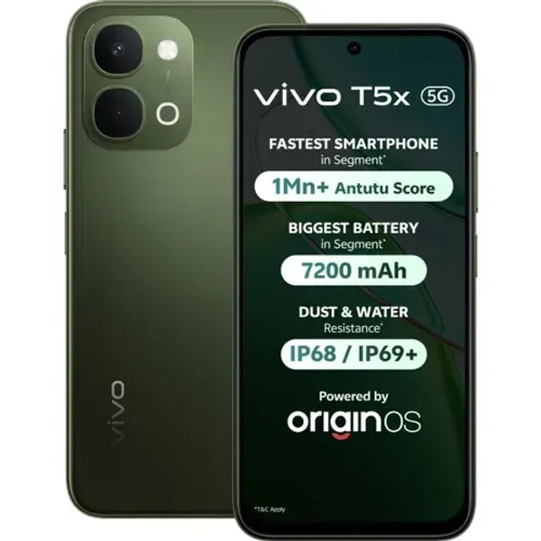 vivo T5x 5G (Green, 8GB RAM, 256GB Storage)