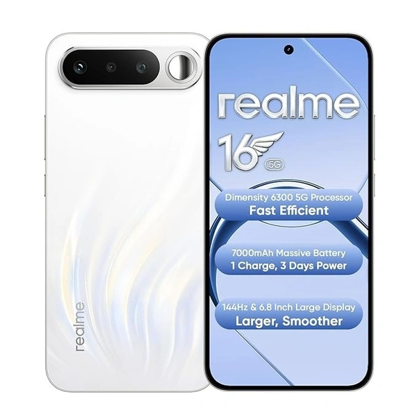 realme 16 5G Smartphone (8+128GB) (Air White)
